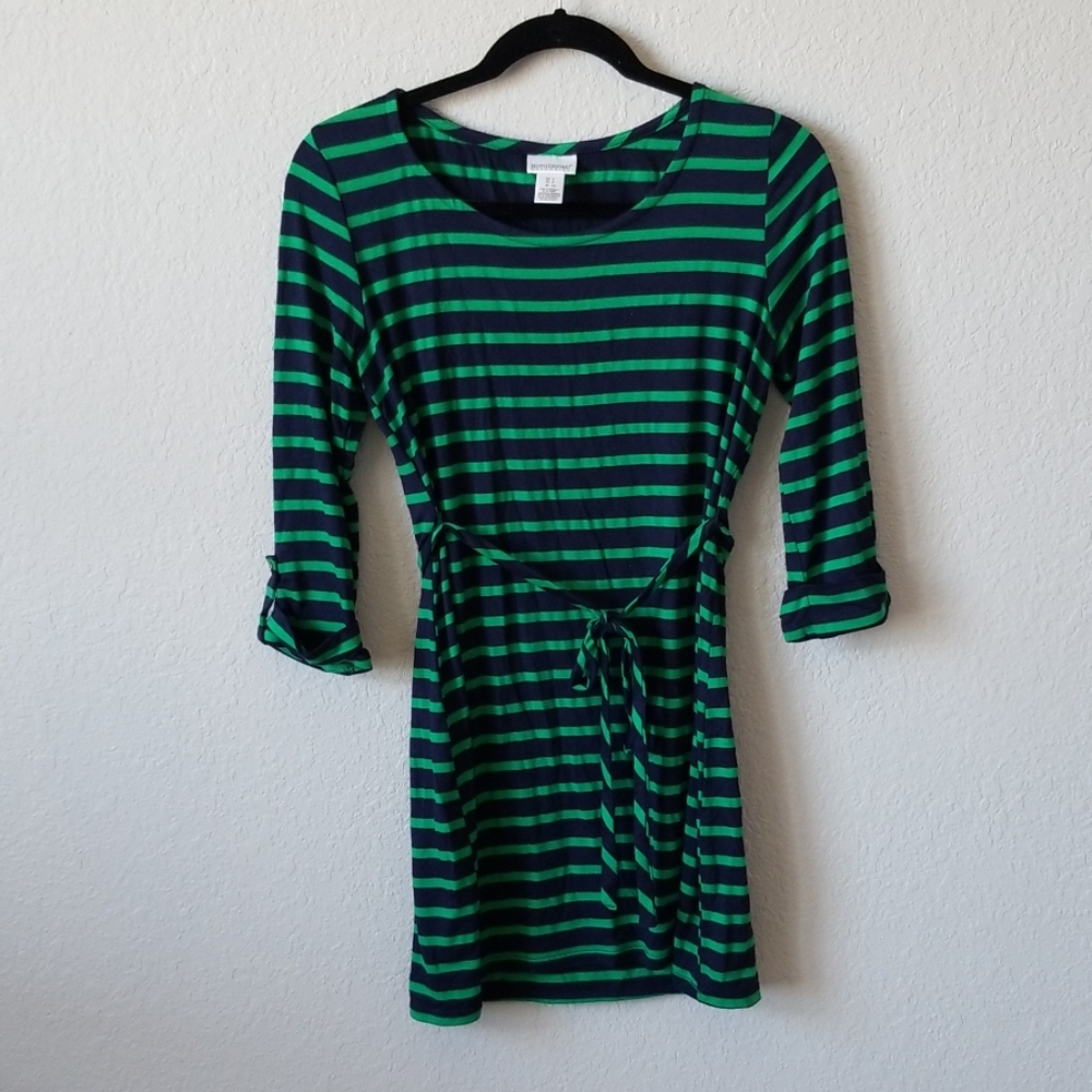 Green and Navy Maternity Dress